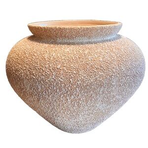 Haeger MCM Vintage Textural Splatterware 8" Vase Beige/White Perfect Condition